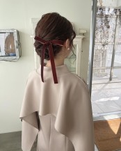 まとめ髪リボンヘアアレンジ